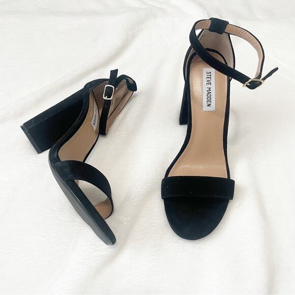 Steve Madden Carrson high heel sandal black suede pumps size 10 - Picture 2 of 12